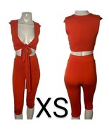 Orange Double Lined Biker Shorts &amp; Top Set~Size XS - £26.47 GBP
