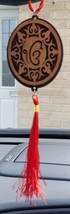 Punjabi sikh wooden ek onkar stunning pendant for car rear mirror red tassel qq - £12.06 GBP