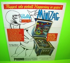 MiniZag Pinball Machine FLYER Original 1968 Artwork Groovy Mod Vintage R... - £37.72 GBP