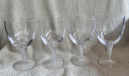 Vintage Set 4 Stuart Crystal Iona/Ariel Air Twist Stem Water Wine Glasse... - $84.99