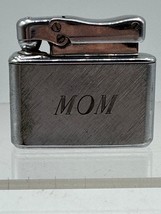 Vintage Kreisler Chrome Butane Cigarette Lighter Etched Engraved &#39;MOM&#39; U... - $15.44