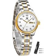 OLEVS Women Watches Date and Day,Ladies Watches with Silver Gold Stainle... - $79.88