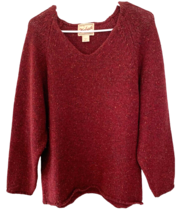 Woolrich Sweater Womens 100% Wool Size Small Brick Red Tweed Knit Vintage - £41.28 GBP