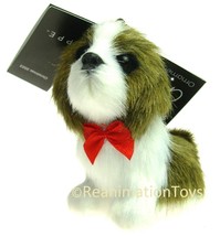 Christmas Shoppe Terrier Canine Dog Figurine Faux Fur Ornament Brand New - $24.99