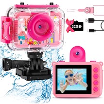 Kids Waterproof Camera - 180 Rotatable 1080P Hd Children Digital Action Camera U - £51.51 GBP