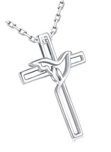 Silver Dove Cross Necklaces for Women - 925 Sterling - £98.63 GBP