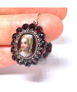 Victorian Portrait Rose Cut Garnet Gold Earrings, w Gem Report, Offers w... - €2.300,29 EUR