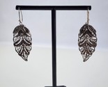 Sterling silver 925 NF Chapal Zenray Filagree Leaf Dangle Earrings Leaves - $39.59
