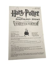 Harry Potter Sorcerers Stone Trivia Game Replacement Rule Book Hogwarts ... - $4.99