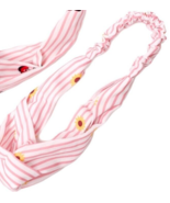 Nollia Ladies Criss Cross Elastic Stretch Headband Pink Stripe W Sunflowers - $14.65 CAD