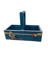 Seagull Coastal Wooden Tote Box Catchall Carrier 7.5 inch - £8.90 GBP