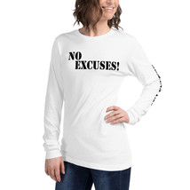 No Excuses! Unisex Long Sleeve Tee (Scripture on Sleeve) - £23.46 GBP