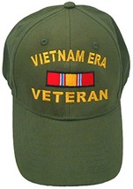 Vietnam ERA Veteran Cap w/Bumper Sticker OD Green Hat Army Navy Air Force Marine - £10.38 GBP