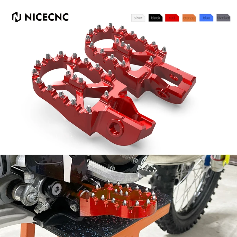 Nicecnc 57mm wide foot pegs footrest footpegs rests pedals for gasgas ec 300 250 ex mc thumb200