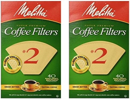 Melitta 612412 #2 Natural Brown Cone Coffee Filters 40 Count (Pack of 2) - $4.93