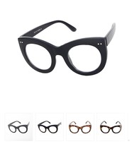 Womens Oversized Exaggerated Retro Cat Eye Clear Round Lens Eye Glasses ... - $13.95