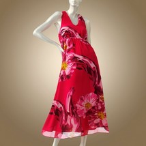 Jennifer Lopez JLo Collection Pink Floral Halter Empire Maxi Dress Chiff... - $39.99
