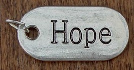 Nice Used HOPE Charm, Silver Tone, PRETTY,  GREAT LITTLE CHARM - $2.96