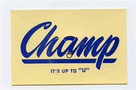 1950&#39;s Chevrolet Champs Soap Box Derby Sand Paper Champ It&#39;s Up to &quot;U&quot; Ad Card - £45.89 GBP