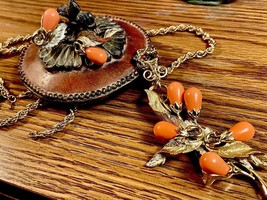 Sarah Coventry 1962 Bittersweet Faux Coral Leaf Sets - $45.00+