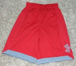 Boys Shorts Under Armour Elastic Waist Drawstring Red Athletic Basketbal... - $15.84