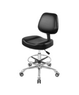 Rolling Stool Adjustable Drafting Chair Heavy Duty With Wheels For Offic... - £197.51 GBP