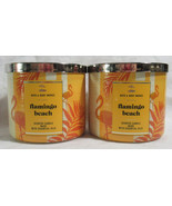 Bath &amp; Body Works 3-wick Candle Lot Set of 2 FLAMINGO BEACH with essenti... - $71.99