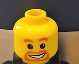 LEGO Minifigure Head Yellow Male Light Brown Beard Smile - $1.89