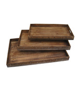 Set of Three Brown Wood Serving Tray - $2,915.71 MXN