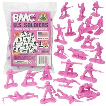 BMC Plastic Army Women - 36pc Pink Female Soldier Figures - Made in USA - £25.29 GBP