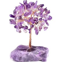Amethyst Crystal Tree Healing Crystals Gemstone Tree Natural Reiki Life Stone Ba - £21.50 GBP