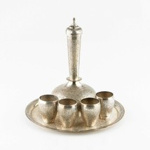 Antique Vtg Persian 90 Silver Decanter, 4 Goblets, Tray - £1,204.14 GBP