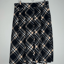 Ashley Stewart black white tan plaid a line skirt size 14/16 - £18.31 GBP