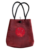 Pretty Embroidered Butterfly Flower Purse Red Organza Black Chinese Knot... - £14.11 GBP