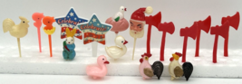 Vintage Assorted Lot of Cake/Cupcake Decor Picks Lot of 18 Pieces SKU U229 - $19.99