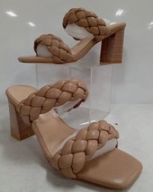 Syktkmx Women Braided Heeled Sandals Brown/Taupe  Heels 6 | 9007 AW - $20.94
