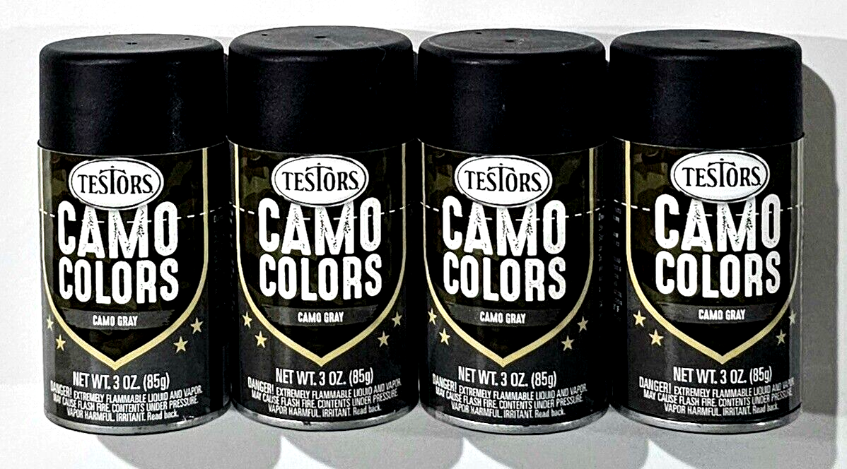 Primary image for 4 Pack Testors Camo Model Paint Colors Gray 3oz 342306