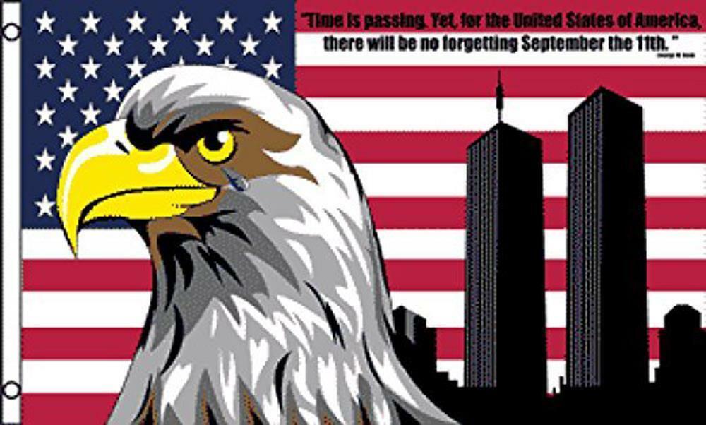 AMERICAN EAGLE 911 NOT FORGET 3 X 5 FLAG FL754 banner wall hanging decor... - $6.60