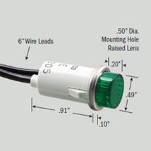 Selecta SL53413-6-BG Raised Indicator Light 1/2&quot; Diameter 125 VAC Neon G... - $7.99