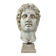 Grande sculpture statue en plâtre dur buste d&#39;Alexandre le Grand roi... - £141.92 GBP