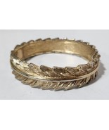 Vintage Monet 2&quot; Wide Gold Tone Hinged Wreath Bangle Bracelet Jewelry - €20,37 EUR