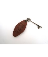 Vintage Skeleton Key on Leather Keychain Irving House Dalton MA Room # 22 - $9.99