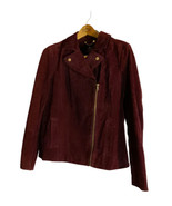 Isaac Mizrahi Live! Suede Leather Moto Jacket Purple 12 NWOT - £33.05 GBP