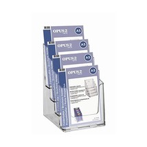 OPUS 2 A5 Four Tier Dispenser Crystal Clear Acrylic Portrait Brochure Ho... - £33.84 GBP