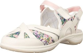 New Easy Spirit White Leather Floral Comfort Sandals Walking Size 8 Ww Wide - £60.20 GBP
