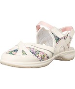 NEW EASY SPIRIT WHITE LEATHER FLORAL COMFORT SANDALS WALKING  SIZE 8 WW ... - £59.23 GBP