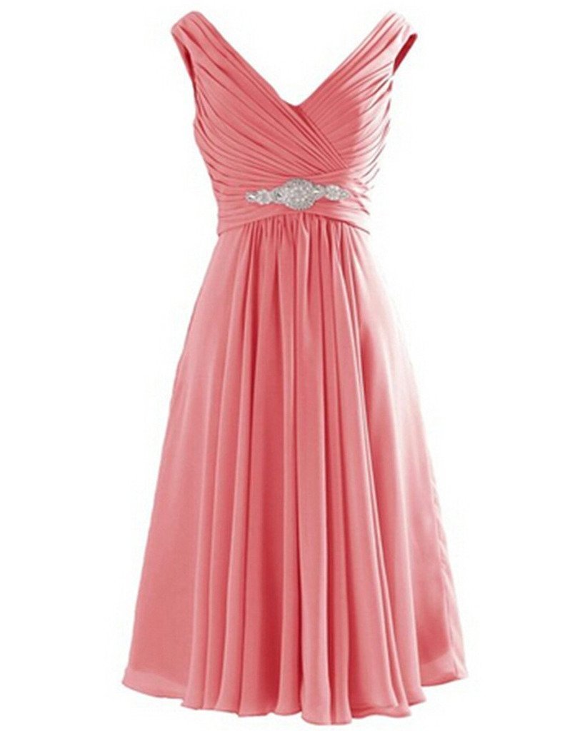 Kivary Short Knee Length A Line V Neck Prom Dresses Wedding Party Cocktail Gowns