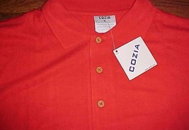 Cozia Bamboo Fiber Cotton Men&#39;s Red Golf Polo Shirt 3XL New - £11.87 GBP