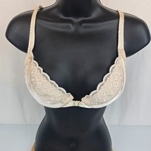 Vtg Victoria’s Secret Bra Second Skin Satin Lace Ivory Front Close 36B Y2K - $32.66