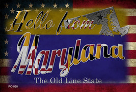 Hello From Maryland Novelty Metal Postcard - £12.71 GBP